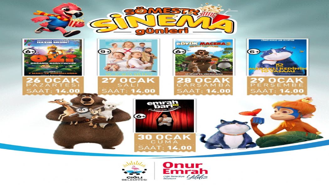 �i�li�de Yar�y�l Tatili Sinema ve E�lenceyle �enleniyor