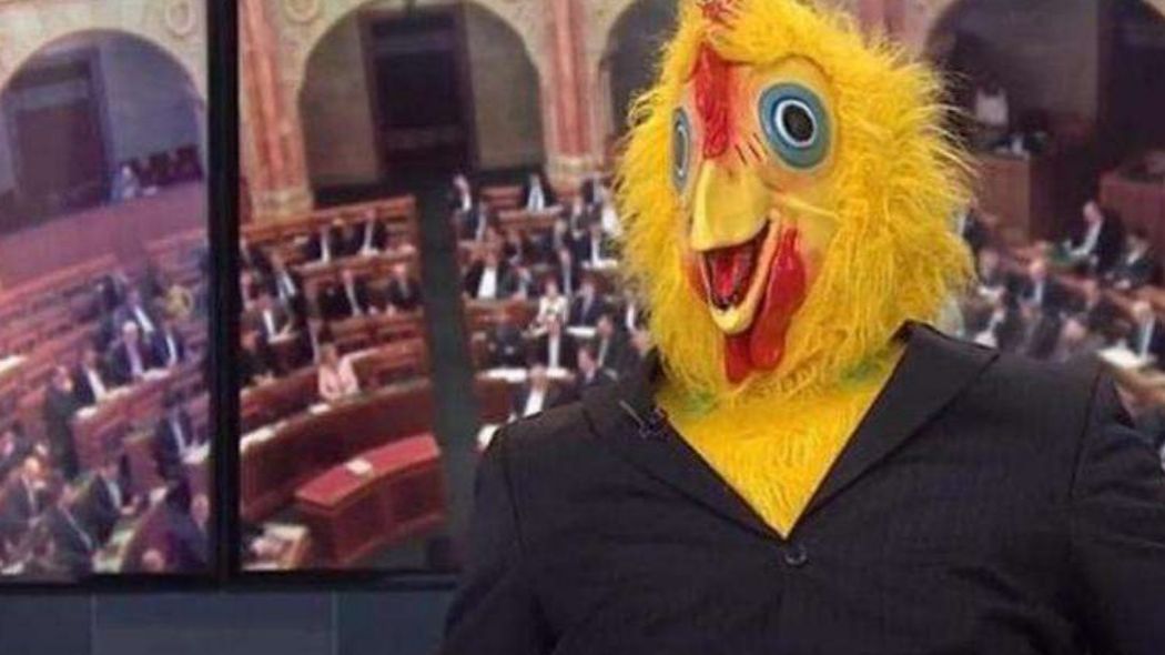 Devlet Televizyonuna Tavuk Kostümüyle Çıktı